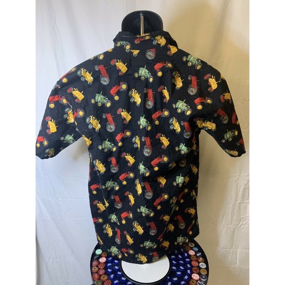 Max Boxxer Button-Front Shirt Short Sleeve Tractors Mens Size Medium - Picture 3 of 4